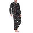 thumbnail image 2 of Fuzoiu Cool Sports Car Print Men's Long-Sleeved Pajama,Lounge Button Down Nightwear,Mens Notch Collar Pajama Set -Small, 2 of 7