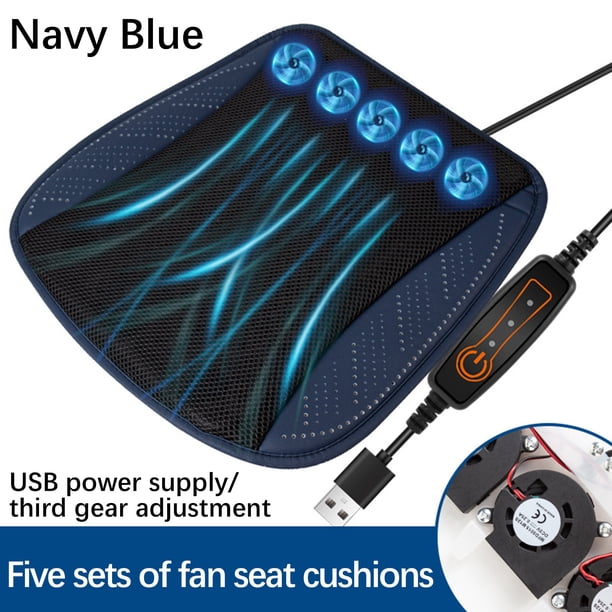Cojín de asiento de coche con ventilador USB para verano
