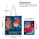 thumbnail image 5 of Ponyo en el Acantilado Bolso de tela con estampado de lienzo para mujer, bolsa de compras reutilizable y estética, con cremallera interior, regalo para mujer,40*40cm., 5 of 6