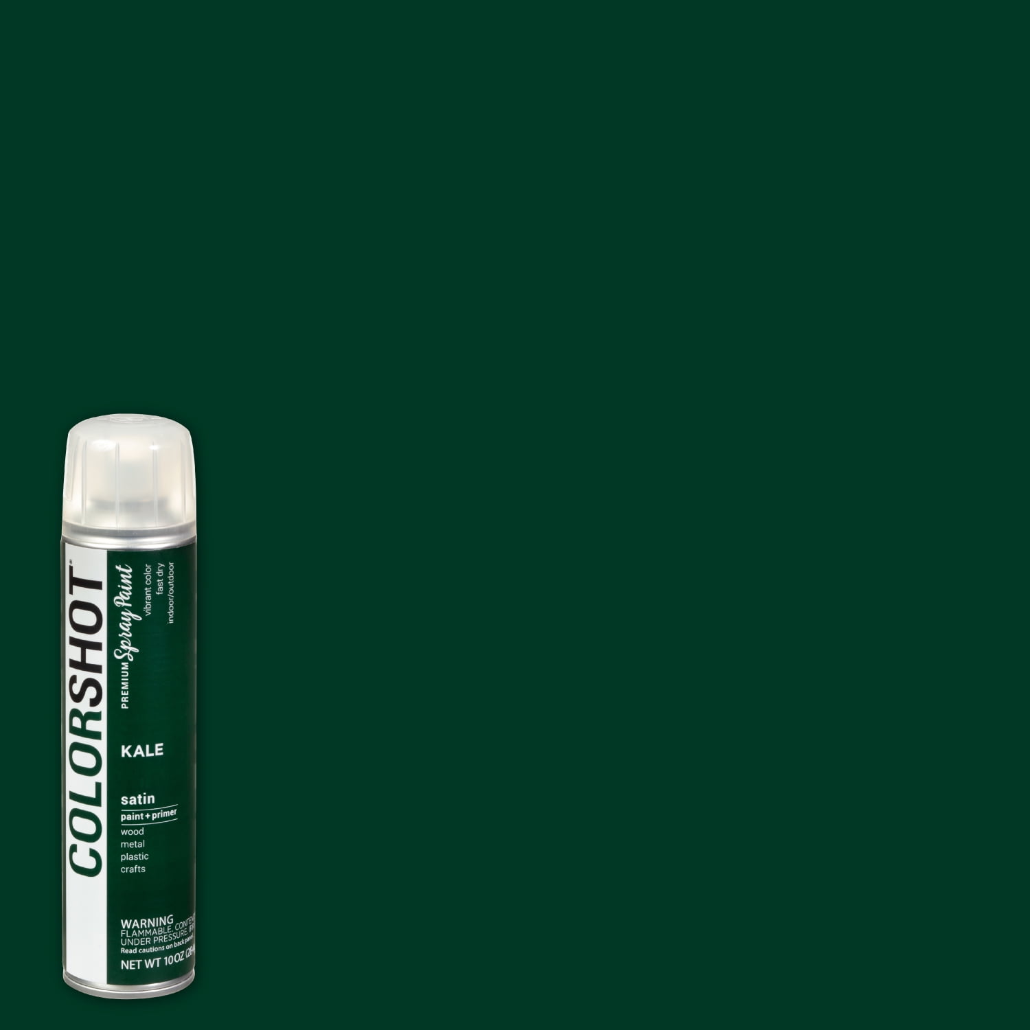 COLORSHOT Premium Satin Kale Spray Paint 10 oz. Dark Green