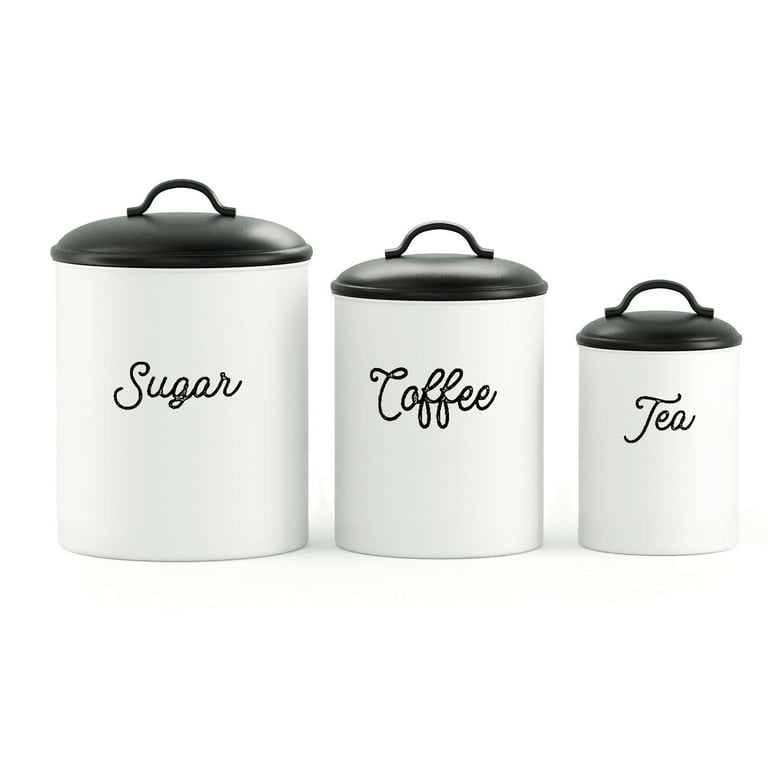Barnyard Designs Canister Sets for Kitchen Counter Vintage Kitchen Canisters Country Rustic Farmhouse Decor for The Kitchen Coffee Tea Sugar Farmhouse