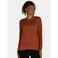 thumbnail image 2 of Time and Tru Women's Hacci Knit Pullover with Long-Sleeves, Single and 2-Pack, Sizes XS - XXL, 2 of 5