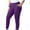 Purple, variant on gbyLJF Plus Size Pants for Women Solid Color Elasitic Waist Long Pants with Pockets Casual Leggings Yoga Pant L-5XL