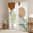 thumbnail image 3 of Homewish Geometric Stripes Circle Black Out Curtains for Female Men Teens,Vintage Aesthetic Curtains Pack of 2 (42x63 Each),Botanical Plants Leaves Bedroom Curtains,Breathable Home Decor, 3 of 6