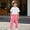Pink, variant on Girls Boys Cotton Linen Pants Unisex Athletic Sweatpants Lightweight Elastic Waist Summer Harem Bloomers with Pockets (Pink 11-12 Years)