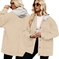 thumbnail image 4 of Fjuchai Women's Long Sleeve Denim Jackets Button down Jean Coats with Pockets Spring Fall Womens Loose Hooded Cowboy Outwear Jacket S-XXL, 4 of 8