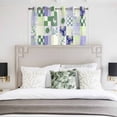 thumbnail image 3 of Spring Floral Checkered Kitchen Curtains Window Panels, Sage Green Purple Buffalo Plaid Insulated Window Treatment Curtain, Grommet Curtains for Bedroom/Living Room/Bathroom, 2 Piece 42"Wx45"L, 3 of 8