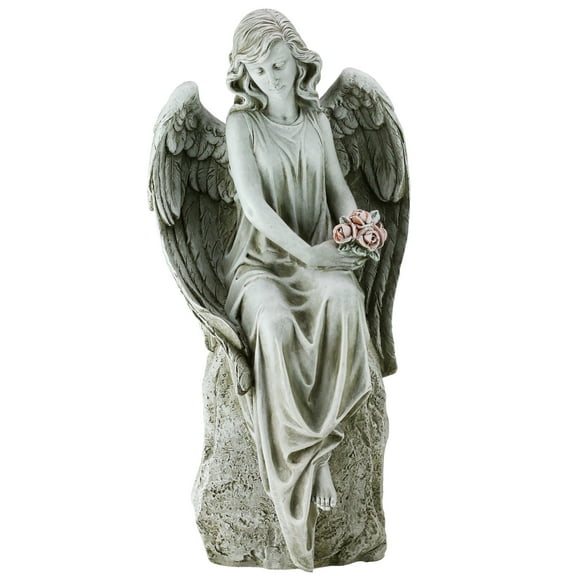Roman 17.75" Angel with Flowers Religious Outdoor Garden Statue