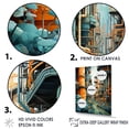 thumbnail image 3 of Designart "Transitioning Shades Of Turquoise In Industrial Photography" Factories Floater Framed Canvas Art Print, 3 of 5