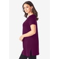 thumbnail image 3 of Roaman's Women's Plus Size Cotton Short Sleeve V-Neck Ultimate Tunic, 3 of 5
