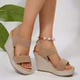 thumbnail image 4 of Womens Wedge Extra High Heels Dressy Sandals Summer Platform Chunky Heeled Slingback Sandals for Women 2025, 4 of 7
