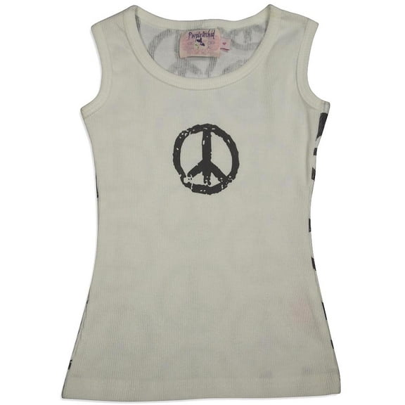 Purple Orchid - Little Girls Sleeveless Top 29211-6 (ribbed white peace)