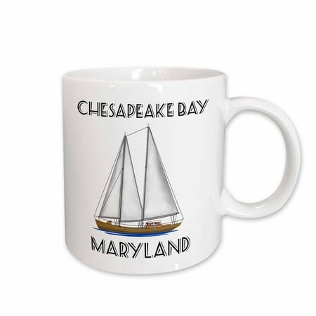 Sailing Chesapeake Bay - 3dRose A sailboat nautical art for sailing Chesapeake Bay, Maryland. - Ceramic Mug, 11-ounce