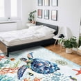 thumbnail image 6 of Area Rugs Indoor Non-Slip Rectangle Rug 5x7 Ft Retro Sea Turtle Starfish Coral Seaweed Summer Coastal Rug Rubber Backing Floor Mats Non Shedding Home Decor Carpet for Entryway Living Room, 6 of 8