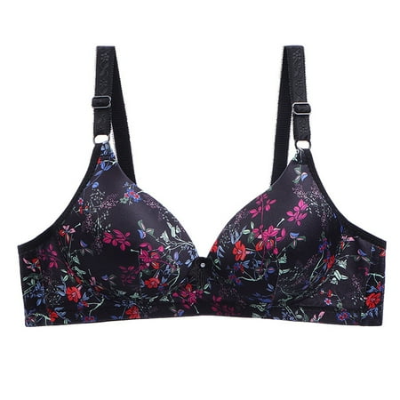 

ZMHEGW Push Up Bras for Women Wire-Free Yoga Bra Solid Print Navy 38