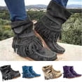 thumbnail image 5 of Women Suede Boots with Tassel Luxury Vintage Matte Shoes Non Slip Shoes Fashionable, 5 of 5