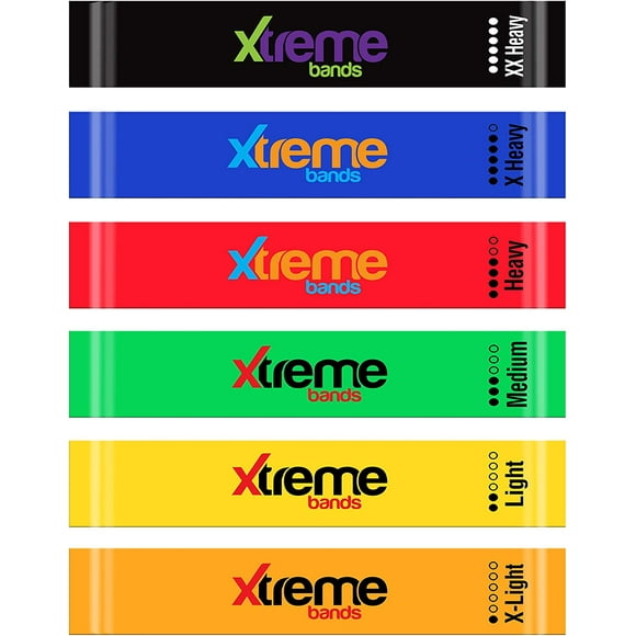 6 BAND LOOP SET. Stretch Bands For Legs, Yoga, Pilates, Strength Training, & Physical Therapy