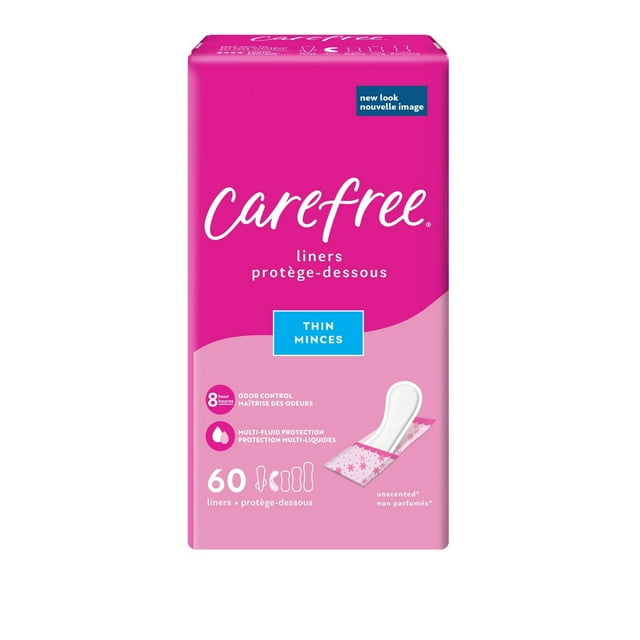 Carefree Acti-Fresh Body Shape Panty Liners Thin To Go Pack of 60 Liners