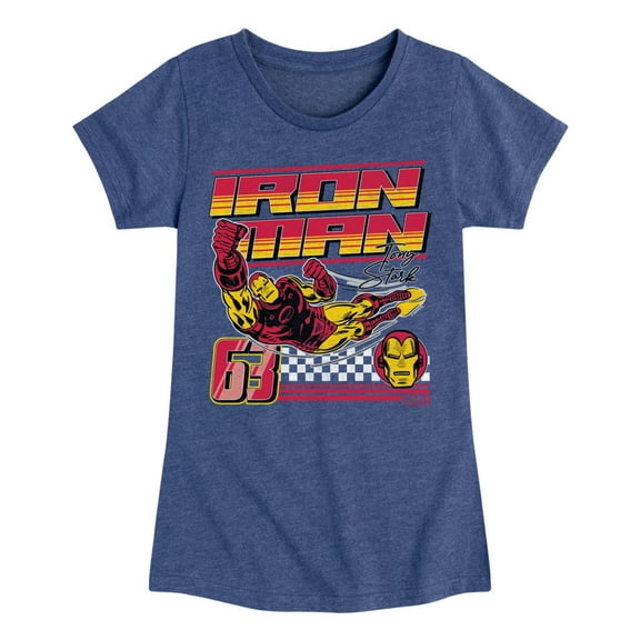 Marvel Iron Man - Racing - Toddler And Youth Girls Fitted Short Sleeve Graphic T-Shirt