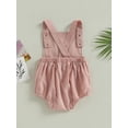 thumbnail image 4 of Wassery Baby Girls Summer Casual Romper 3 6 9 12 18 Months Infant Girls Sleeveless Cattle Head Print Contrast Color Playsuit, 4 of 9