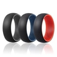 thumbnail image 1 of Anillo de Bodas de Silicona ROQ Colección Duo Estilo Cúpula para Hombres 3 x 11 mm Gris-Negro Azul-Negro Rojo-Negro, 1 of 2