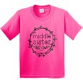 thumbnail image 3 of Inktastic Middle Sister Leaves, Circle, Heart Youth T-Shirt, 3 of 5