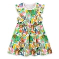 thumbnail image 4 of vigerkar Robe Décontractée pour Filles, Coton Doux à Manches Courtes pour Enfants, Robe Trapèze Respirante Taille 1-7 T (Vert, 1-2 Ans), 4 of 9