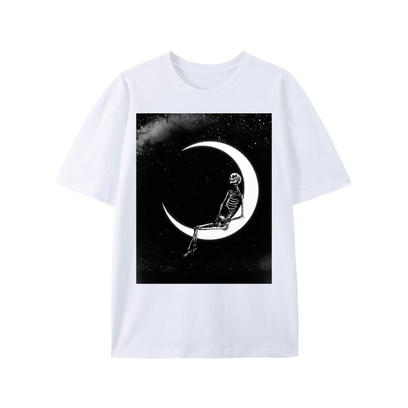 Greenink Vintage Never Better Skull Skeleton Graphic Tee Shirts for Women Short Sleeve Tops Tshirts Aesthetic Clothing