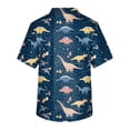 thumbnail image 3 of Men's Printing Short Sleeve V-neck Working Blouse Chest Pocket Carer Top L, 3 of 3
