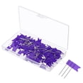 thumbnail image 1 of Uxcell Pinzas de Mapa con Bandera, Pinzas de Mapa de Viaje de 1 Pulgada con Cabeza de Plástico, Morado, Paquete de 100, 1 of 6