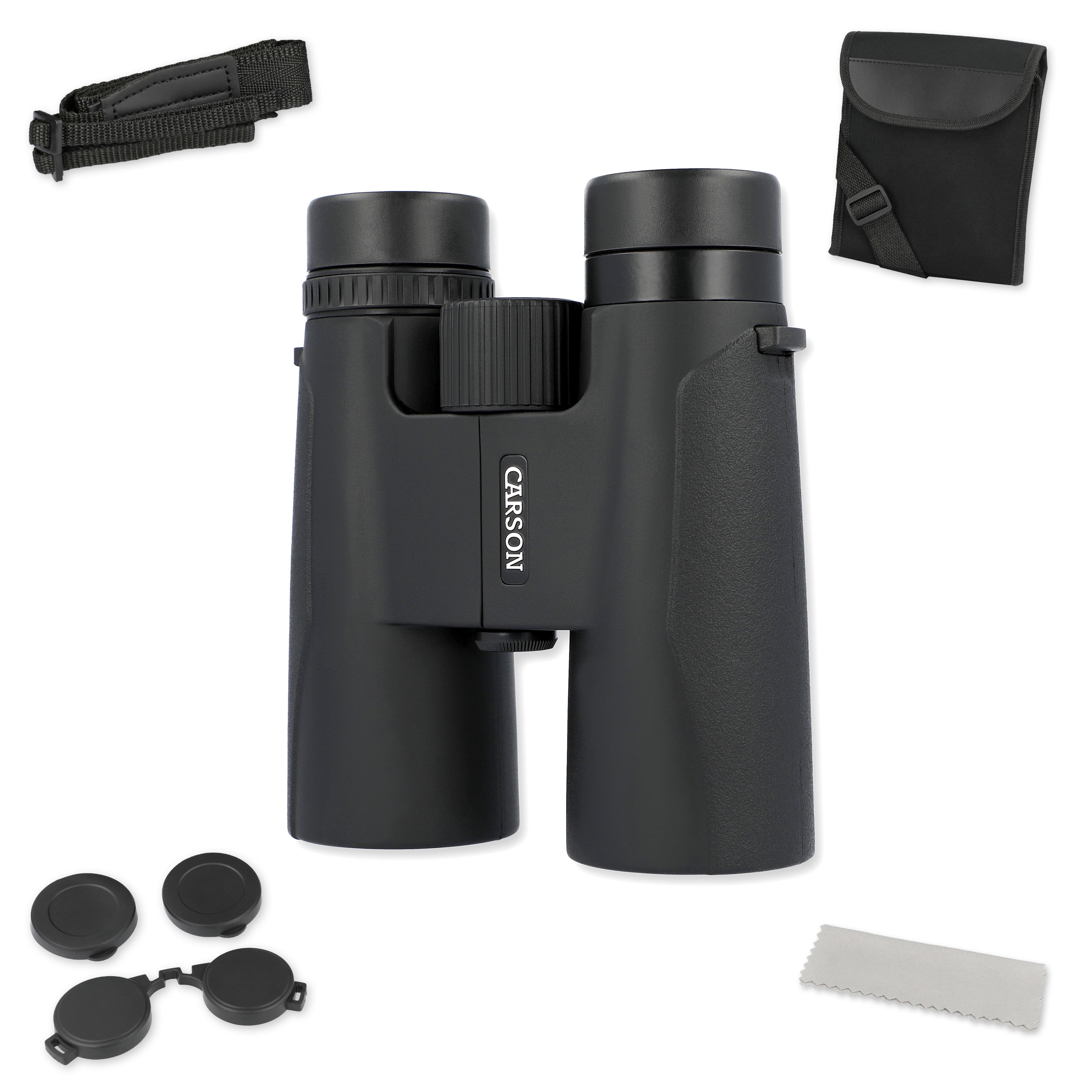 Carson Makalu 10x42mm Lightweight and Portable Full Sized Roof Prism Binoculars For Hunting, Bird Watching, Sporting Events, Sightseeing and Travel - Great for Kids and Adults, Black (MK-042)