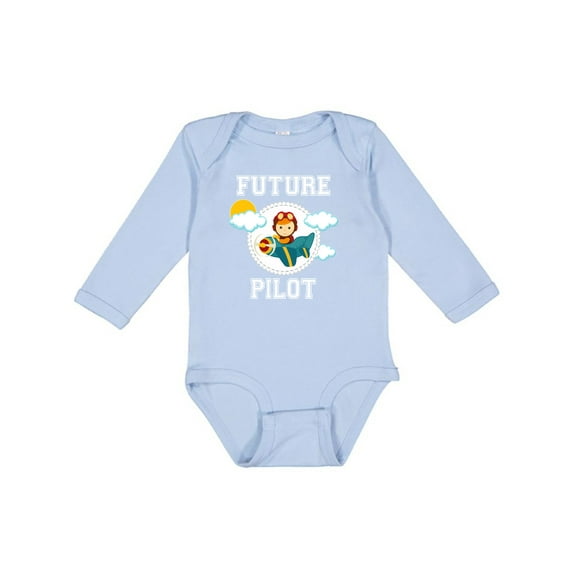 Inktastic Future Pilot Airplane for Boys Boys Long Sleeve Baby Bodysuit