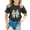 thumbnail image 1 of MIASHUI T-Shirt Graphique de Pâques pour Filles Enfants Garçons Manches Courtes, Noir, 8-9 Ans, 1 of 4