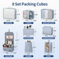 thumbnail image 5 of Ktaxon 3-Piece Softside Luggage Set With 8 Set Pcaking Cube TSA Lock, 360° Spinner Wheels Blue, 5 of 16