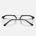 thumbnail image 3 of Black and Silver Rimmed Aviator-style Square Reading Glasses 4.00 for Men, Blue Light Blocking Metal Readers +4.00, Fashion Classic Presbyopia Glasses +400 strength, 3 of 6