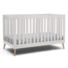 Delta Children Essex 4-in-1 Convertible Baby Crib, Bianca White/Natural Legs