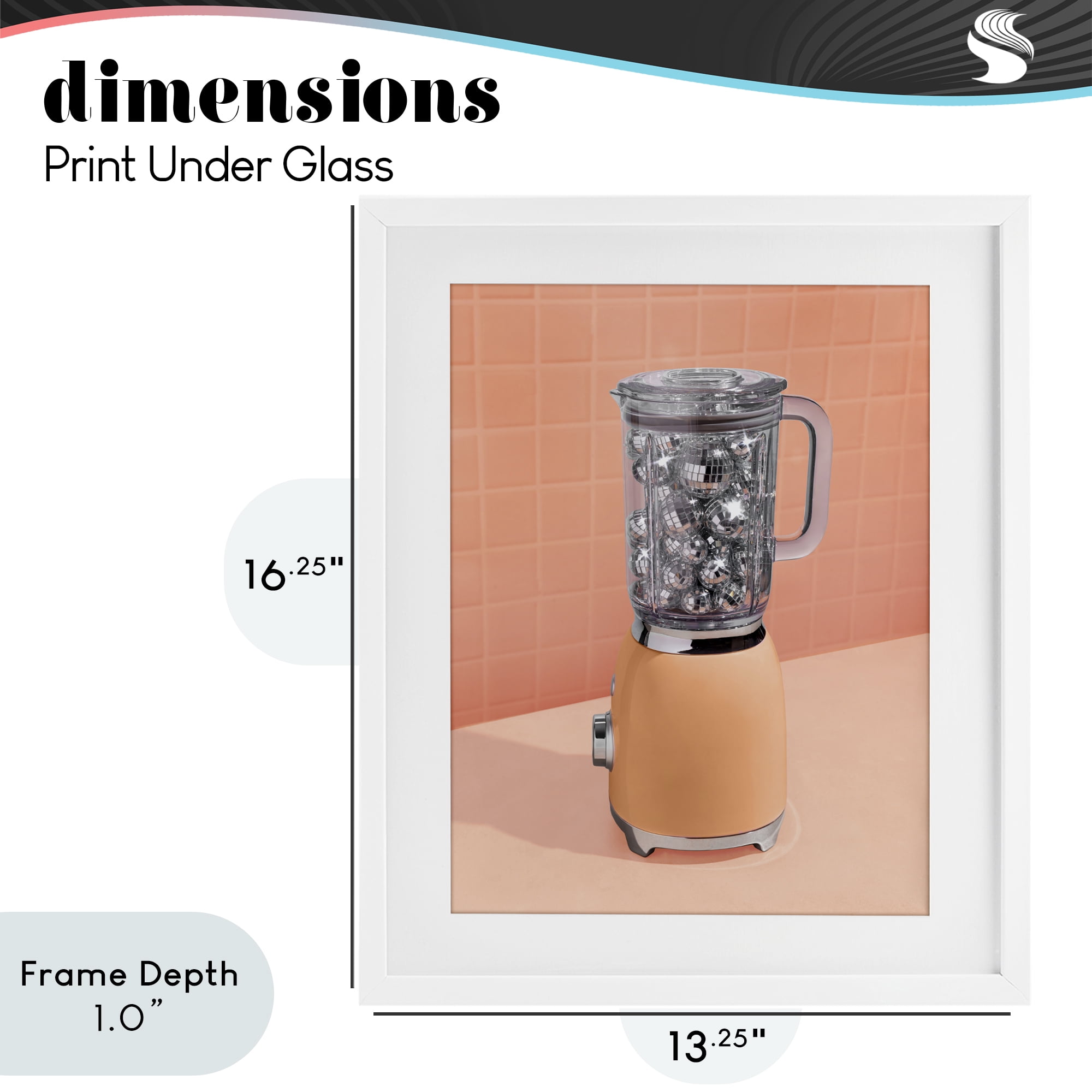 Stupell Industries Disco Drink Blender over Orange White Framed Print Under Glass, design by LISH Creative