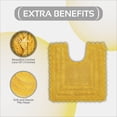 thumbnail image 6 of Better Trends 20" x 20" U-Shape Toilet Rug 100% Cotton Tufted Bathroom Rug, Contour Mat, Water Absorbent, Reversible, Machine Washable, (Yellow) Lilly Crochet Collection, 6 of 7