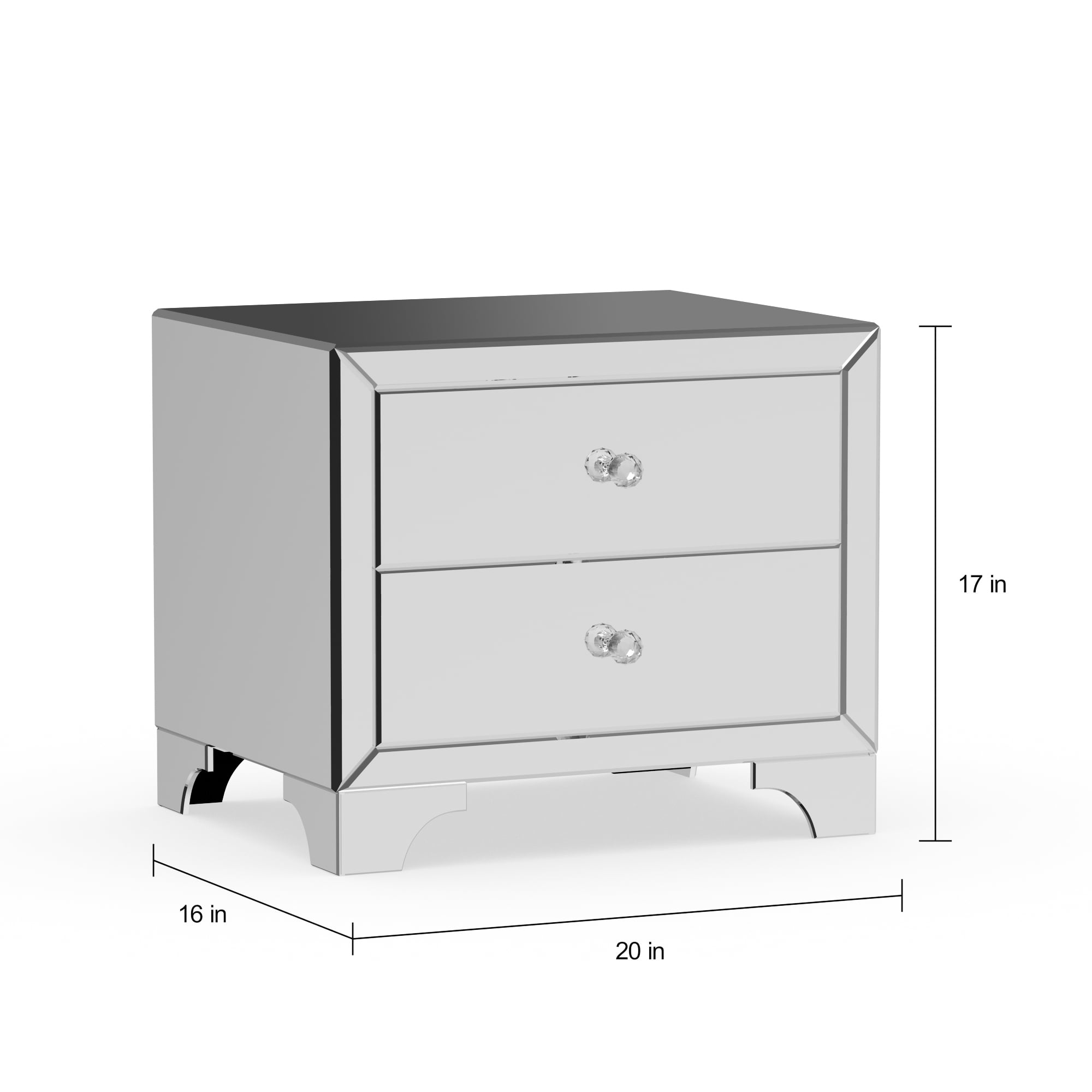 Baxton Studio Farrah Hollywood Regency Glamour Style Mirrored 2-Drawer End Table