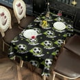 thumbnail image 2 of Black Soccer Balls with Green Elements Rectangle Tablecloth 60"x120",Waterproof Polyester Rectangle Table Cloth, Wipeable Spillproof Polyester Tablecloth for Dining, Camping, Indoor and Outdoor, 2 of 5