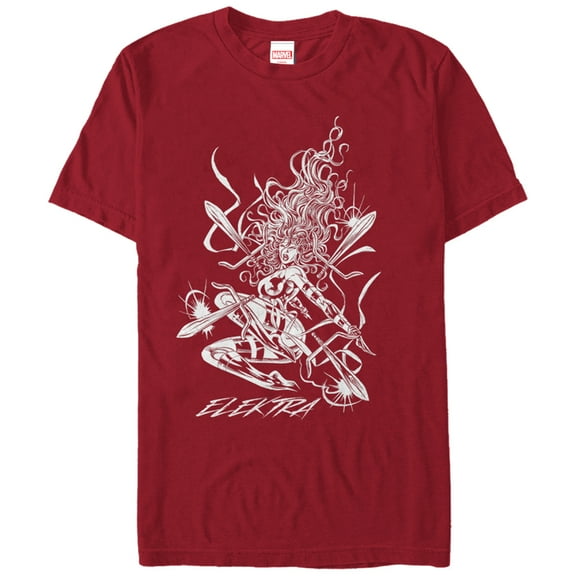 Men's Marvel Elektra Sword  Graphic Tee Cardinal Medium