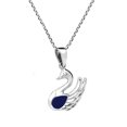thumbnail image 5 of Majestic Swan Navy Lapis Sterling Silver Necklace Earrings Set, 5 of 6
