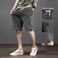 thumbnail image 4 of Pantalones cortos de mezclilla para hombre, bermudas anchas con cordón ajustable, pantalones vaqueros cortos holgados para hombre, pantalones largos originales de verano, moda coreana retro XL, 4 of 5