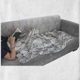 thumbnail image 6 of Grunge Soft Flannel Fleece Blanket, Monochrome Line Art Style Leaves Natural Floral Pattern Sketchy Modern Design, Cozy Plush for Indoor and Outdoor Use, 50" x 70", Black Grey White, by Ambesonne, 6 of 6