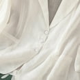 thumbnail image 4 of Pitauce Women's 3/4 Sleeve Chiffon Sheer Soft Breathable Cardigan Button Down Lapel Lightweight Blazer Jackets Summer Casual Sun Protection Blouses with Pockets, 4 of 8