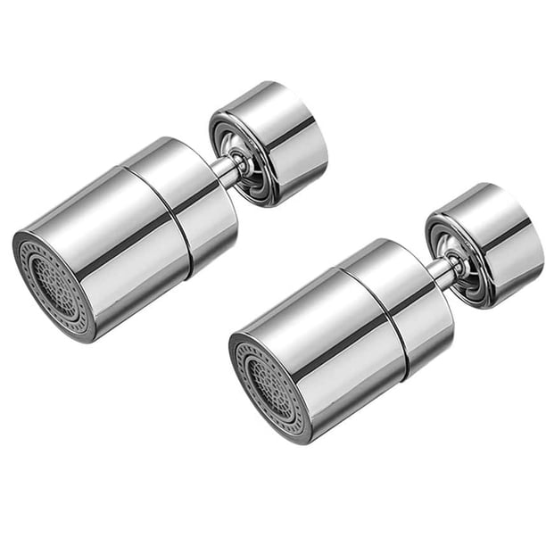 2 piezas de aireador de grifo giratorio de latón con 2 modos de rociado, aireador ajustable, adaptador giratorio de grifo de ahorro de agua, grifo rociador M22- M24 para baño y cocina