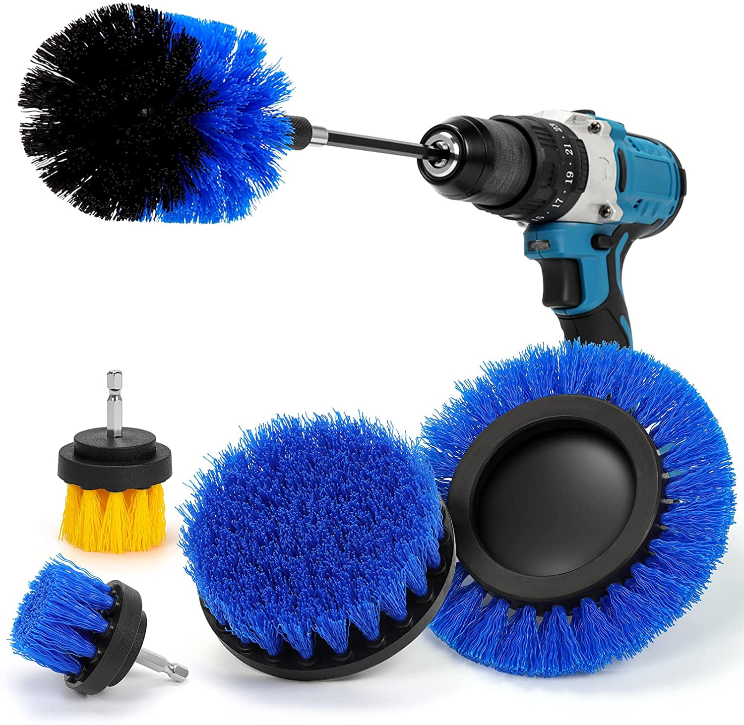 Power Drill Brush Hard Bristle Auto Scrubber Detailing Tools Tile Grout Cleaning 