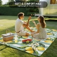 thumbnail image 5 of Fsddascl Yellow Lemon Outdoor Rug for Patio/Deck/Porch, Non-Slip Large Area Rug 5 x 8 Ft, Spring Botanical Floral Leaves Aqua Stripes Indoor Outdoor Rugs Washable Area Rugs, Camping Rug Carpet, 5 of 5
