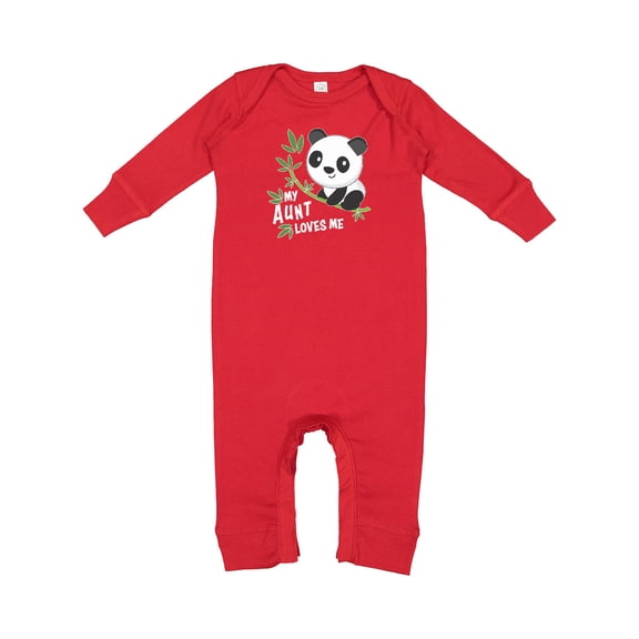 Inktastic My Aunt Loves Me Cute Panda Baby Romper Coveralls