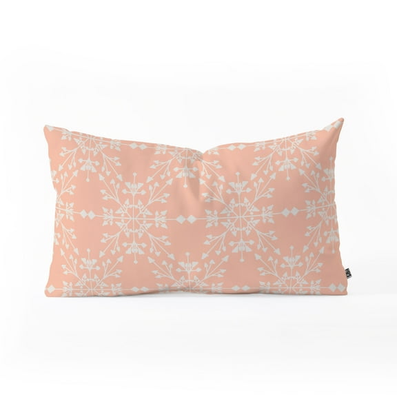 Society6 Gabriela Fuente Snow dream Oblong Decorative Throw Pillow, Winter, Seasonal, Pink, 23" x 14"